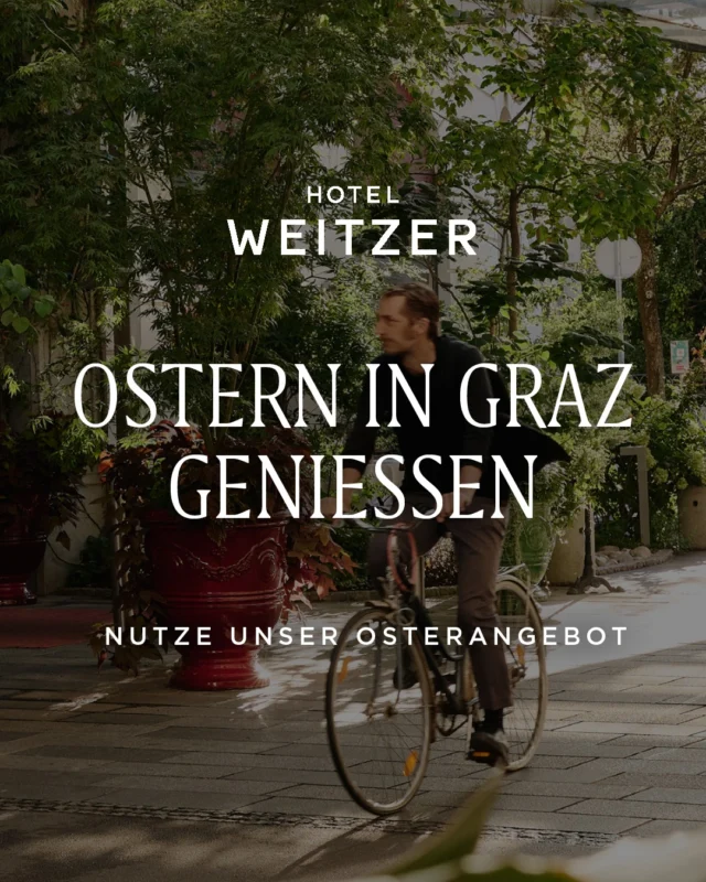 Ostern in Graz – und mittendrin das Haus der Stadt.🐰 🌼

Zwischen farbenfrohen Ostermärkten, warmen Sonnenstrahlen an der Mur und gemütlichen Pausen in den Cafés ist Graz die perfekte Stadt für eine kleine Auszeit.

Und genau dort, wo sich Graz von seiner lebendigen, charmanten Seite zeigt, liegt das Hotel Weitzer – ein Haus für alle, die die Osterzeit entspannt, stilvoll und mit viel Raum für schöne Augenblicke verbringen möchten.

Jetzt Aufenthalt mit Spring Deal-Rabatt sichern und die Osterzeit besonders genießen. 

✨ -20 % auf die Tagesrate
⏳ Buchbar bis 31.05.2026
📅 Reisezeit: bis 13.09.
🔗 Alle Infos & Konditionen auf der Website

----------------
EN⤵️
Easter in Graz – and right at its heart, the Hotel Weitzer.🐰✨

Between colourful Easter markets, warm rays of sunshine along the Mur, and cosy pauses in the cafés, Graz becomes the perfect place for a springtime escape.

And right where Graz shows its lively, charming side lies Hotel Weitzer – a place for everyone who wants to spend the Easter season relaxed, in style, and with plenty of room for beautiful moments. ✨

Secure your stay now with our Spring Deal and make your Easter days even more enjoyable.

✨ -20% off the daily rate
⏳ Bookable until May 31st, 2026
📅 Travel period: until September 13th
🔗 All details & conditions on our website
